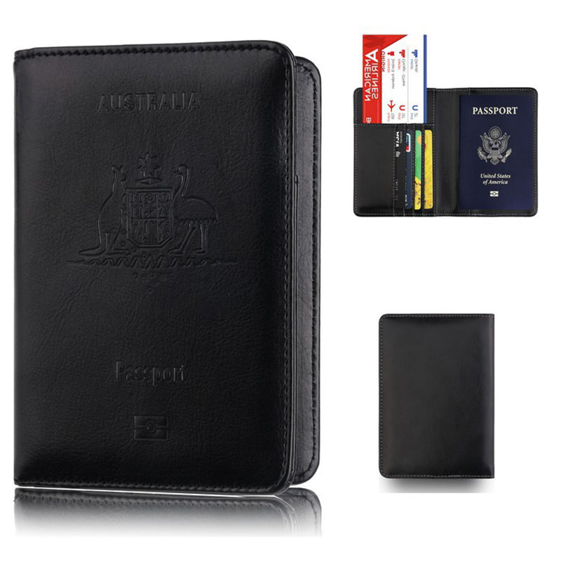 Slim Synthetic Leather RFID Passport Wallet