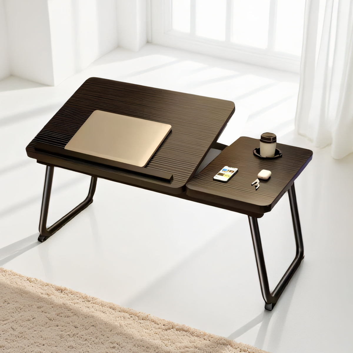 Bedside Table with Folding Tilting Desktop for Home Study