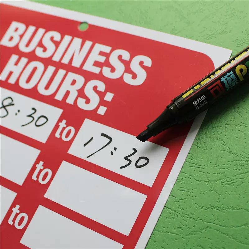Business Hours Open Close Sign Board Door Hanging