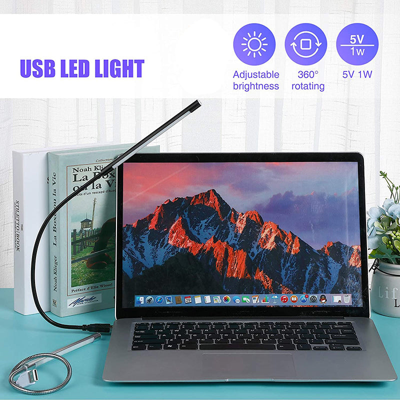 USB LED Light Lamp with 10 LEDs Flexible Metal Neck