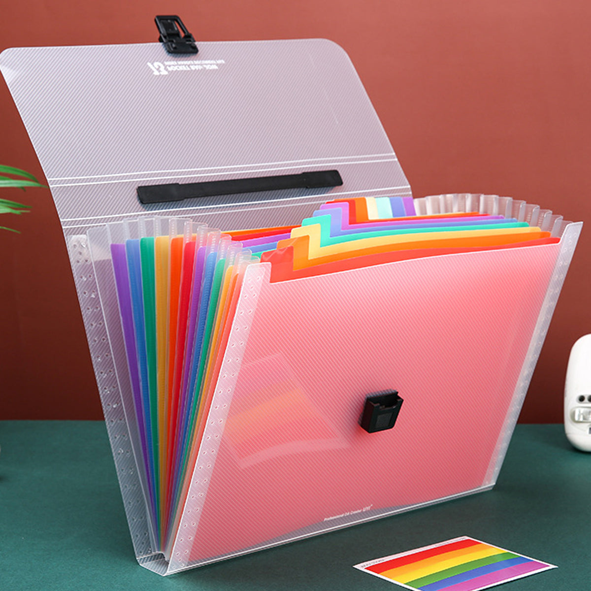 A4 Accordion File Folder 13 Pockets with Handle Buckle PP