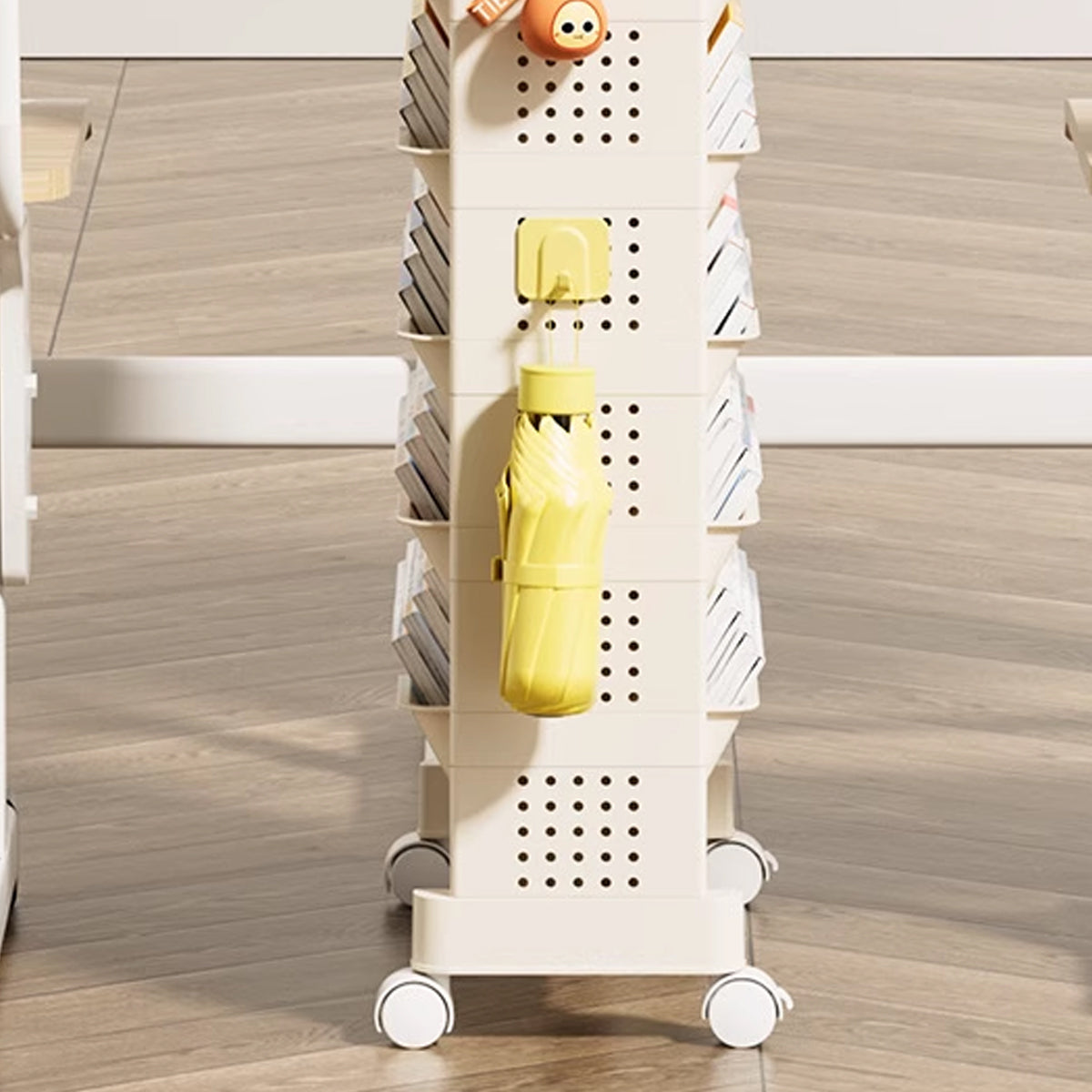 Movable Multi Layer Book Shelf Rolling Storage Rack