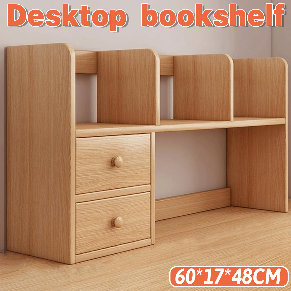 Desktop Bookshelf Organizer Bookcase Rack for Home Office Use