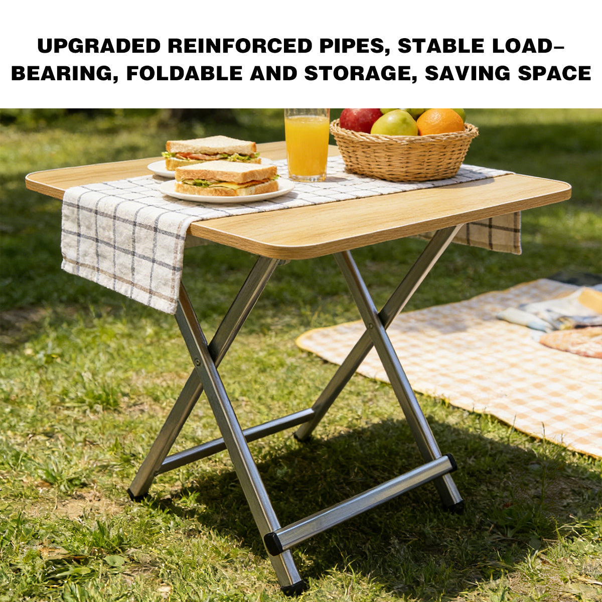 60cm Wooden Folding Square Table for Home and Workspace