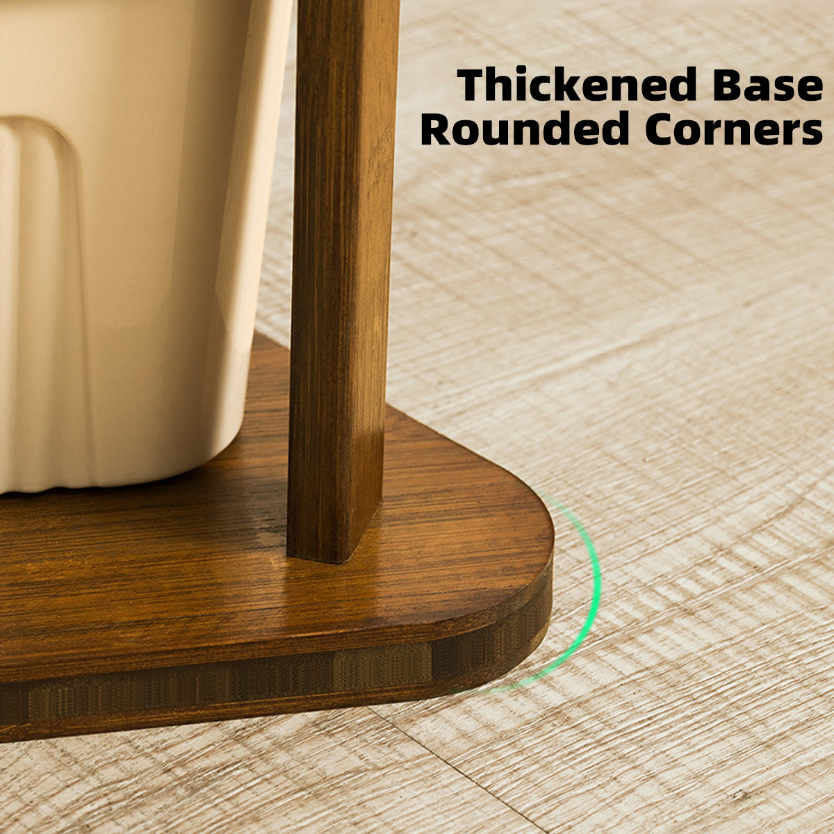 Bamboo Floor Standing Clothes Rack with 8 Hooks