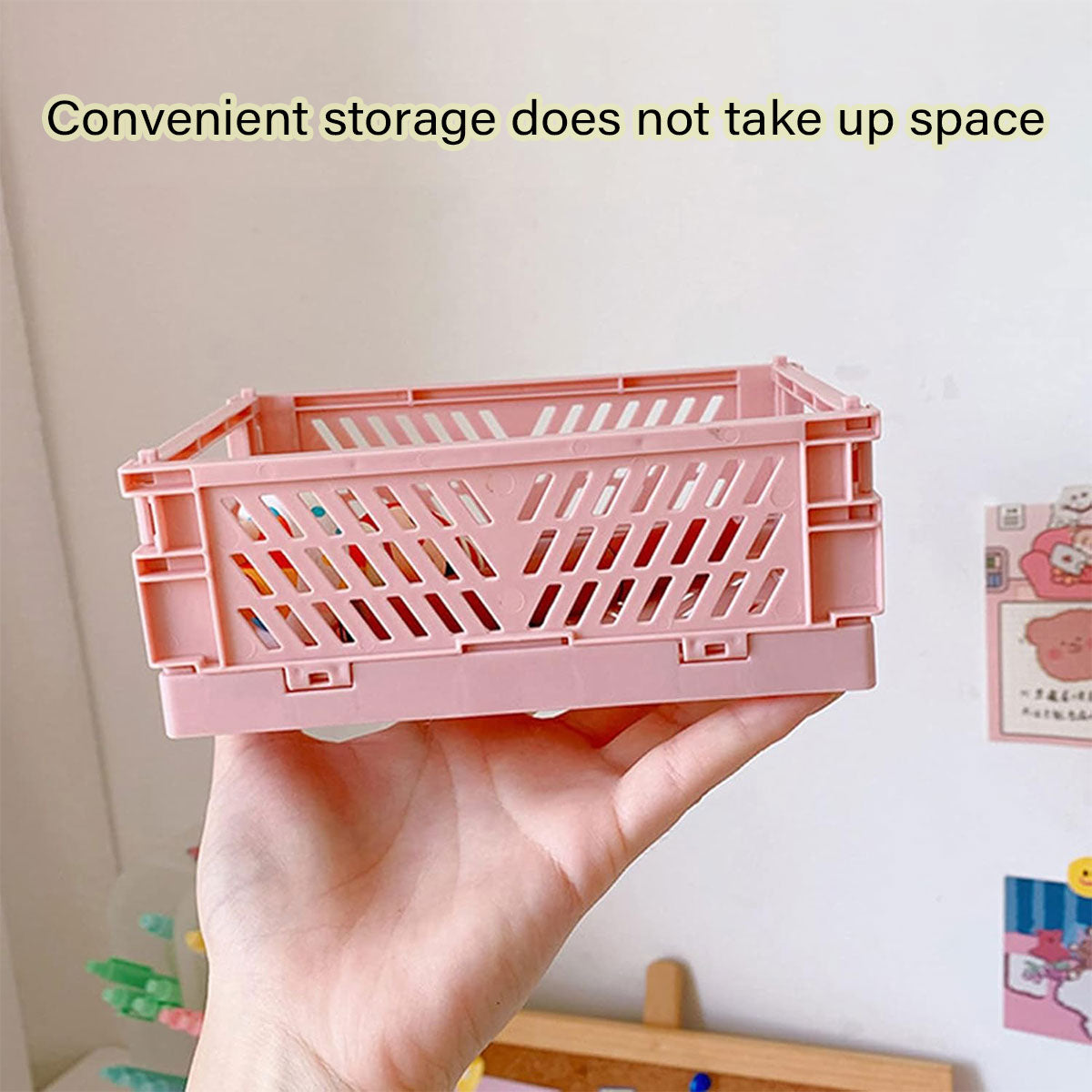 4 Pcs Foldable Storage Baskets Stackable Desktop Organiser