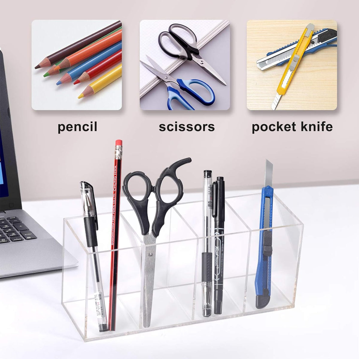 Transparent Acrylic Storage Box Four-Compartment Organiser