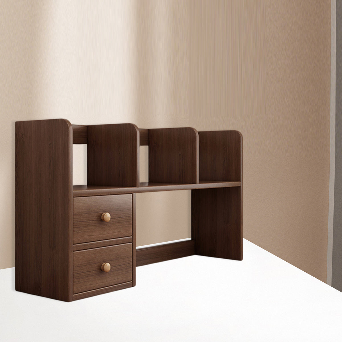 Solid Wood Desktop Shelf Two Tiers for Books Files