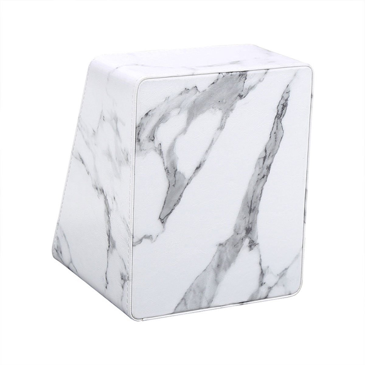 Remote Control Holder Marble PU Leather Gold Trim Organiser