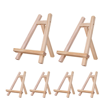 6 Pcs Tabletop Artist Easels A-Frame Pine Wood 28 x 20cm