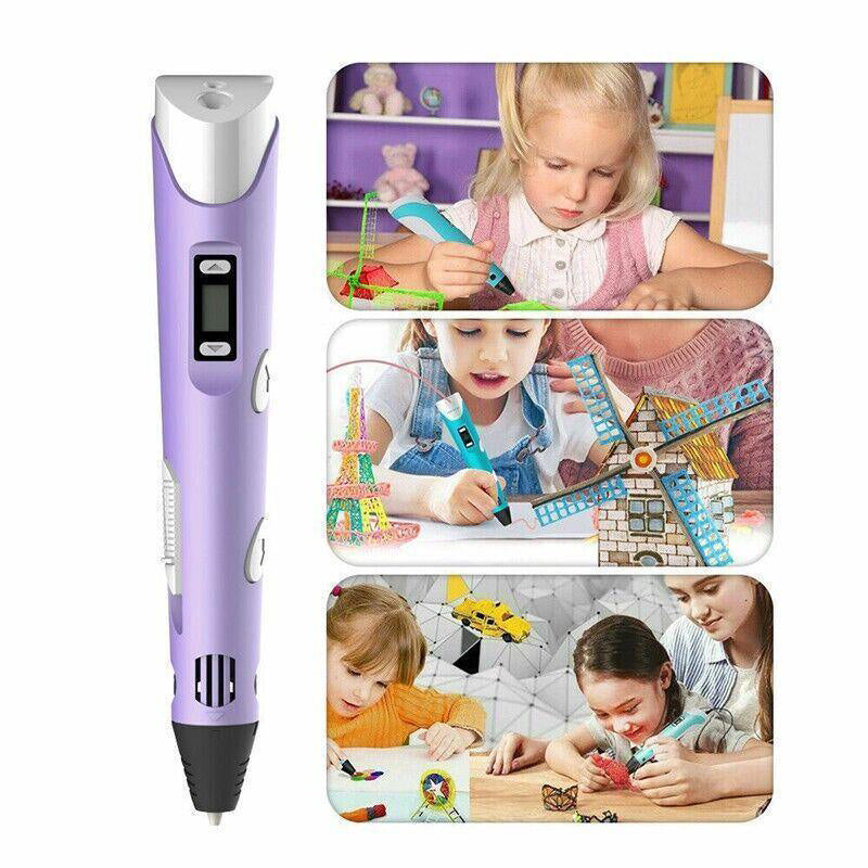 3D Printing Pen with LCD Screen USB and 3 Filaments