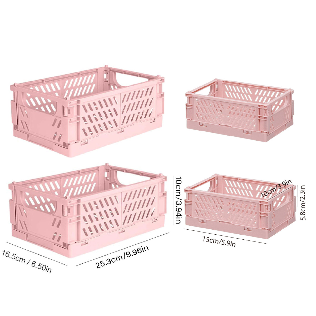 4 Pcs Foldable Storage Baskets Stackable Desktop Organiser