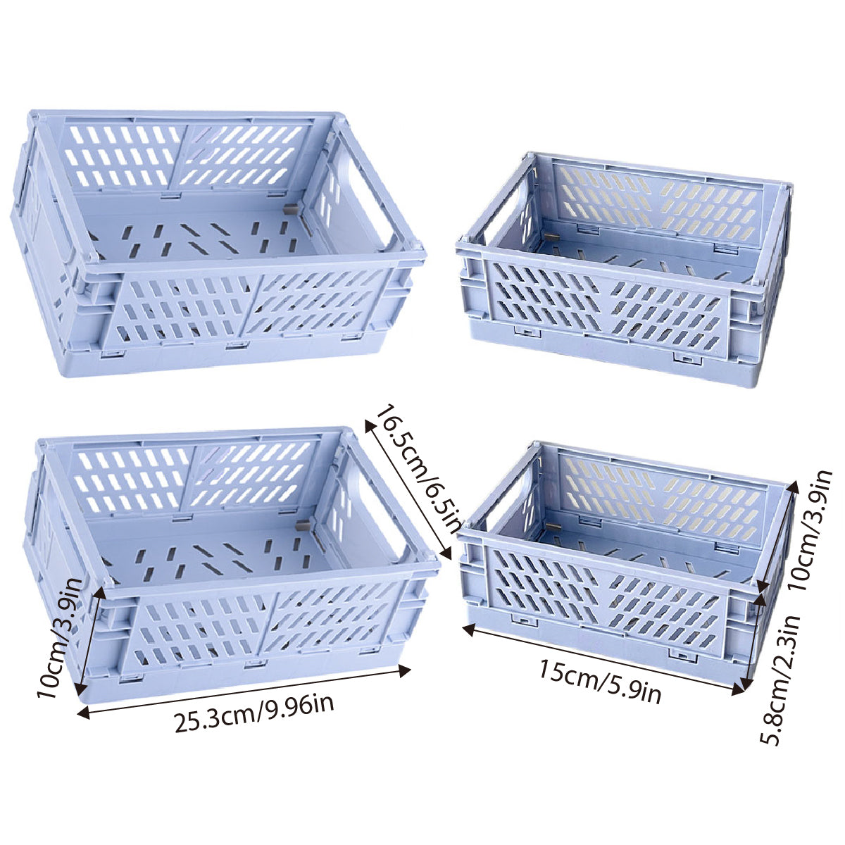 4 Pcs Foldable Storage Baskets Stackable Desktop Organiser