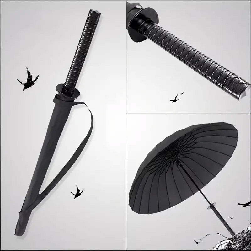Straight Umbrella with Samurai-Style Handle