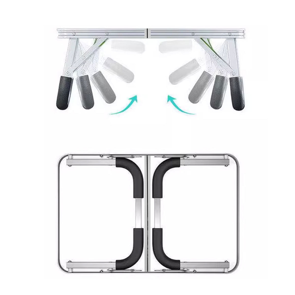 Aluminium Folding Laptop Table Portable Bed Desk with Stable Frame