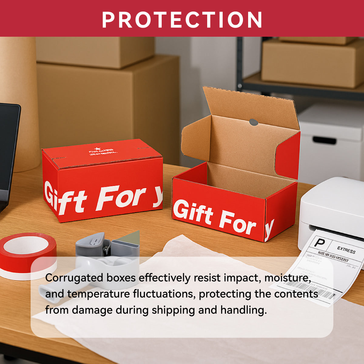 10 Pcs Corrugated Cardboard Boxes with Zipper Closure