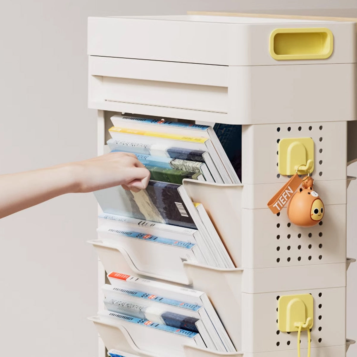 Movable Multi Layer Book Shelf Rolling Storage Rack