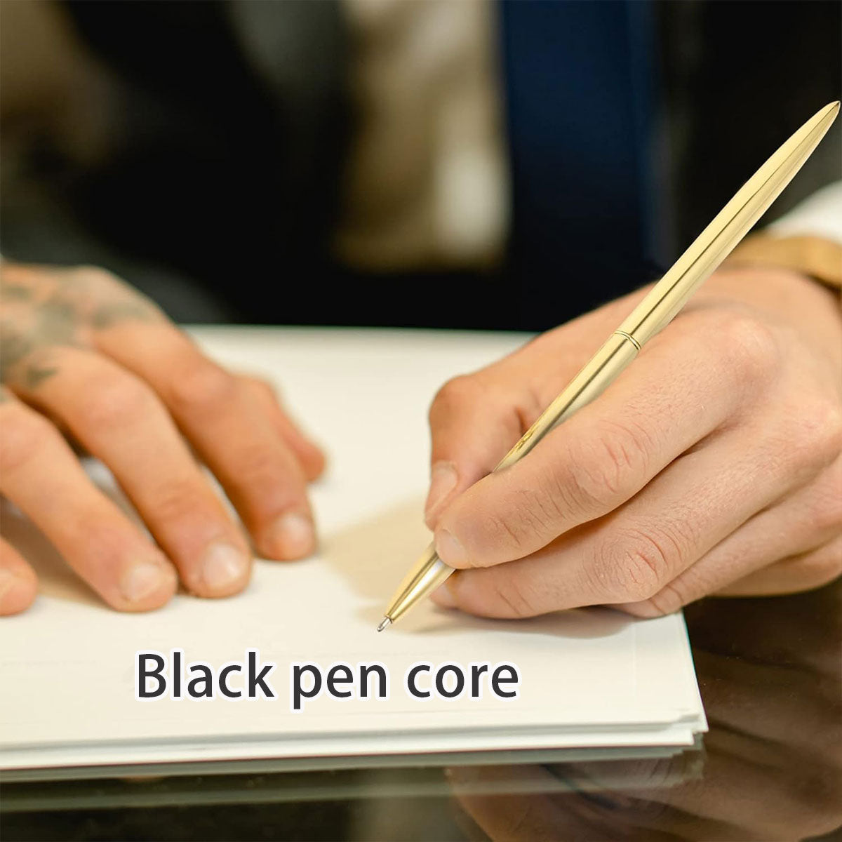 6 Pcs Ballpoint Pen Set with Plum Blossom Base Metal