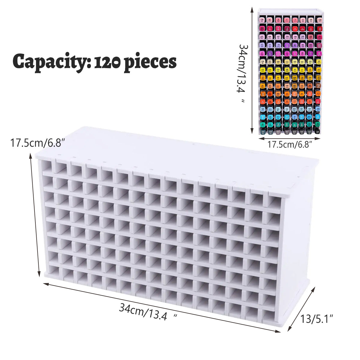 120 Grid Marker Storage Box for Pens Organizing