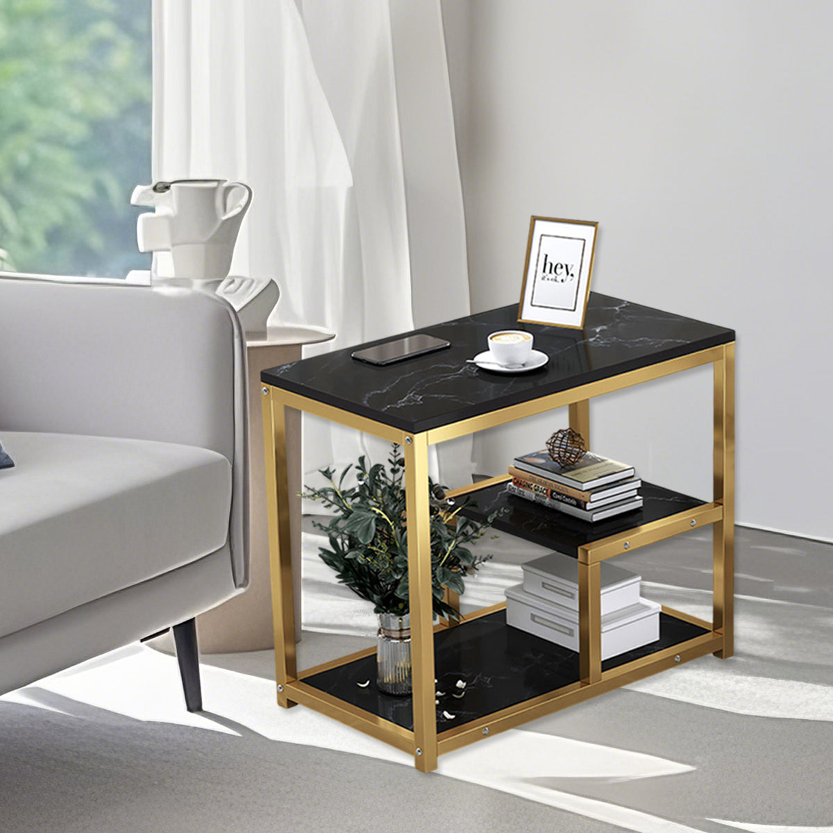 Marble Coffee Table Nesting Sofa Side Bed End Table