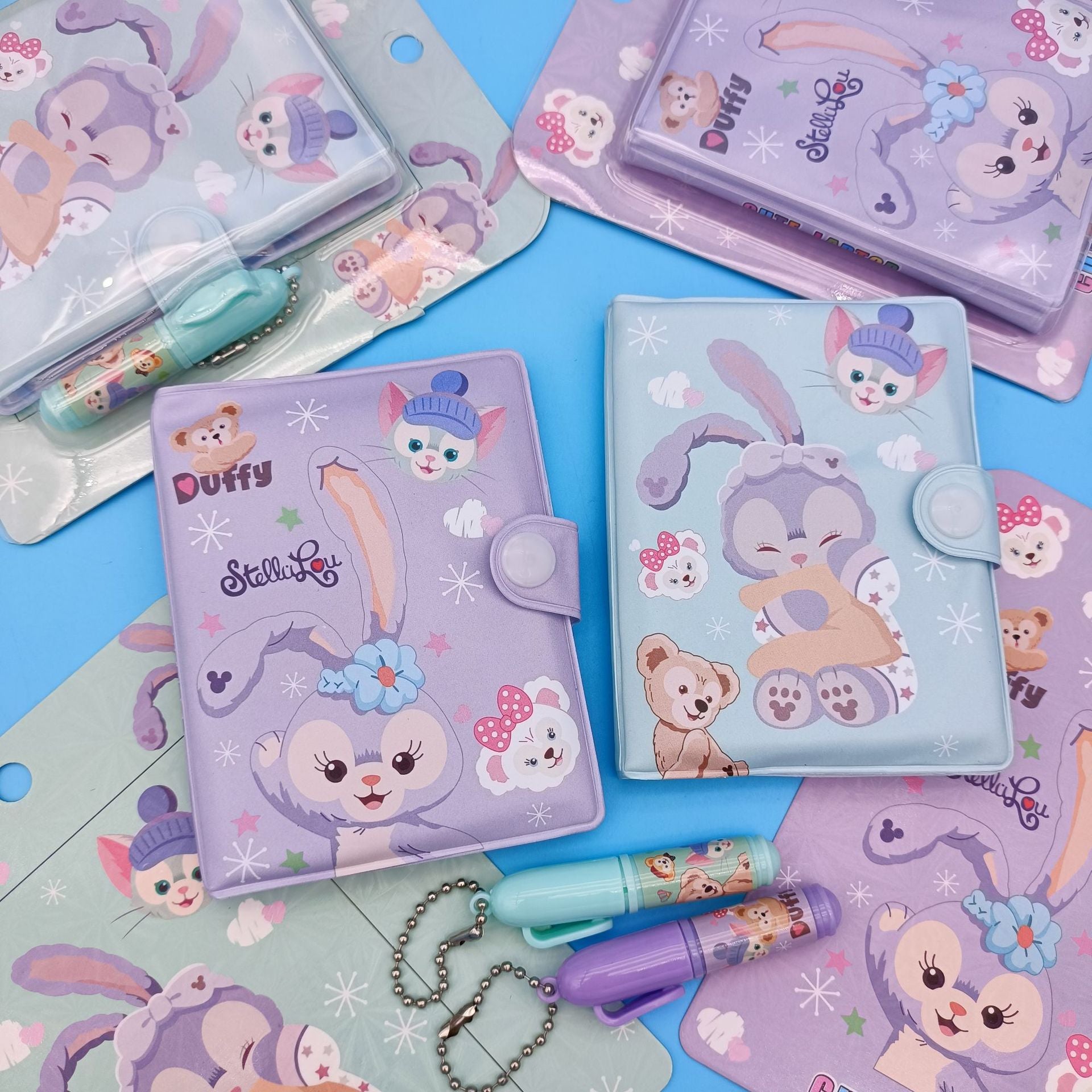 Mini Thin Notebook with Pen Cute Pattern Kid Stationery