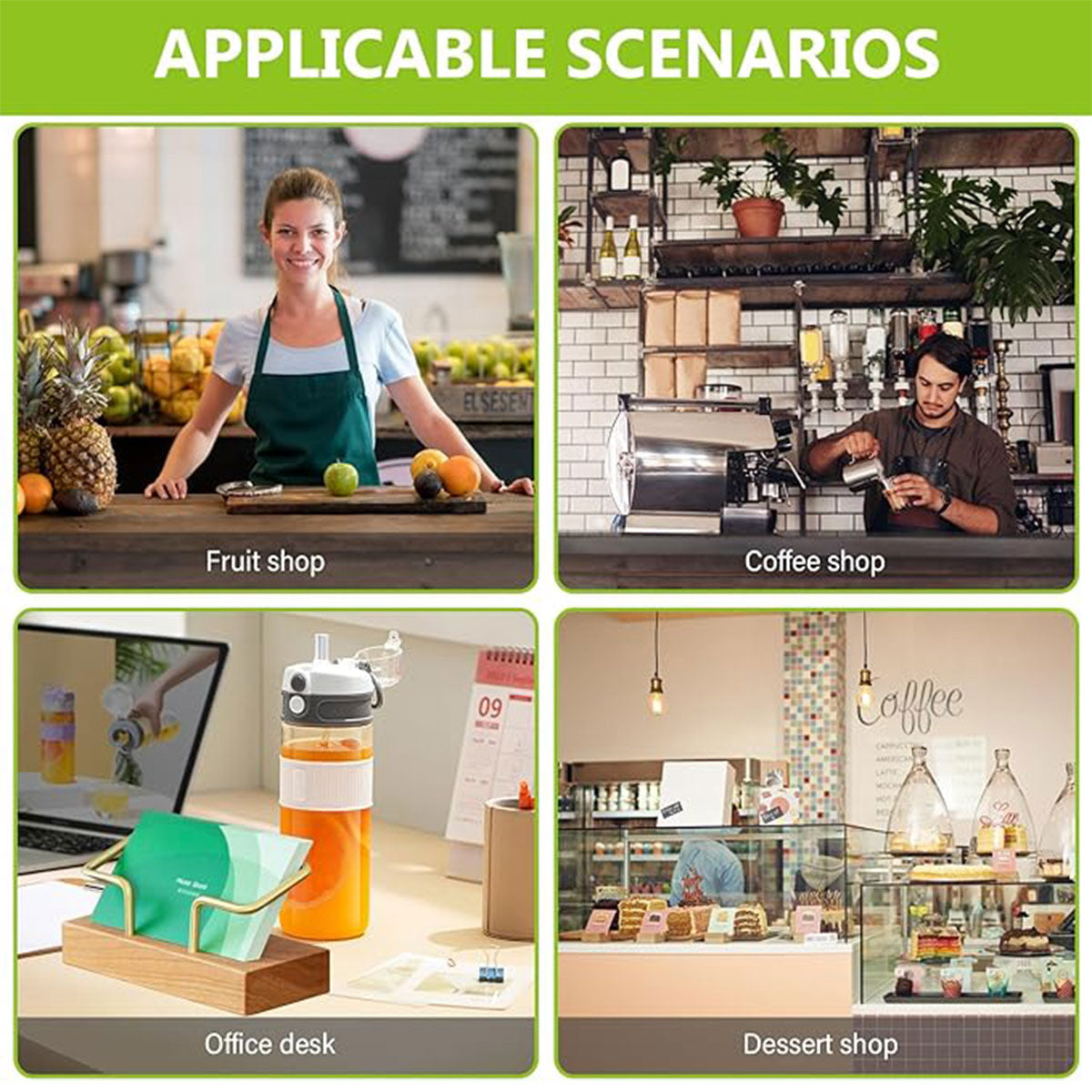 Wood Business Card Holder with Metal Frame Desk Organizer