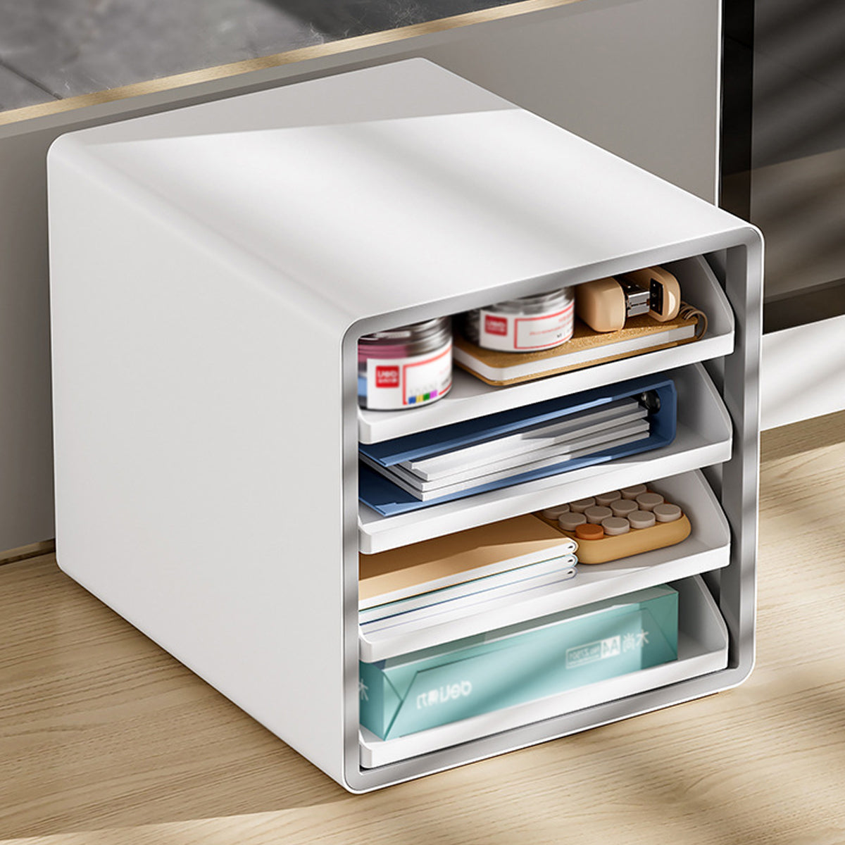 4-Tier A4 Drawer File Cabinet for Office Documents