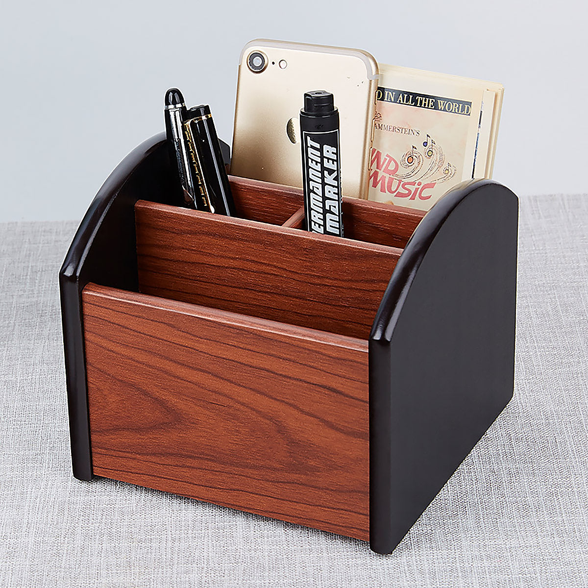 360° Rotating Wooden Desktop Storage Box