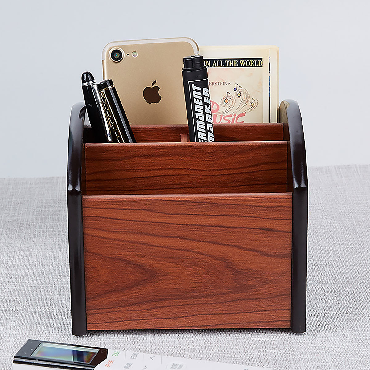 360° Rotating Wooden Desktop Storage Box