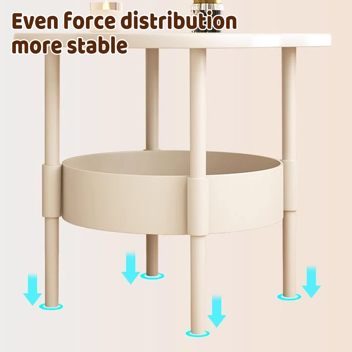 Double Layer Side Table Coffee Table with Clover Top for Break Room