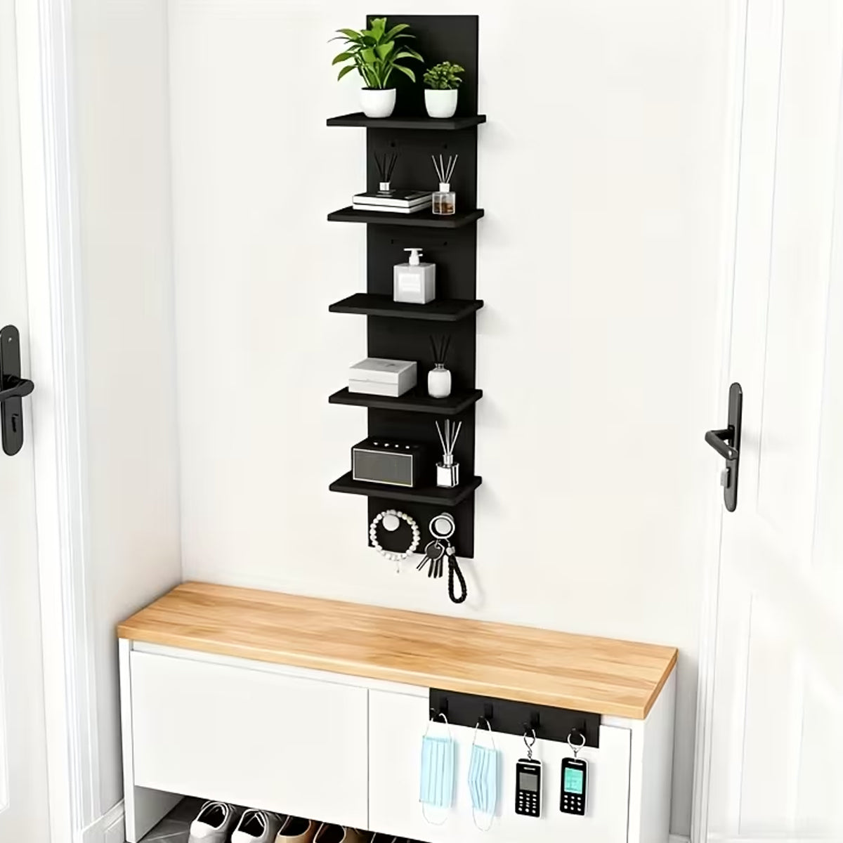 5-Tier Wall-Mounted Shelf with 40lbs Load Capacity