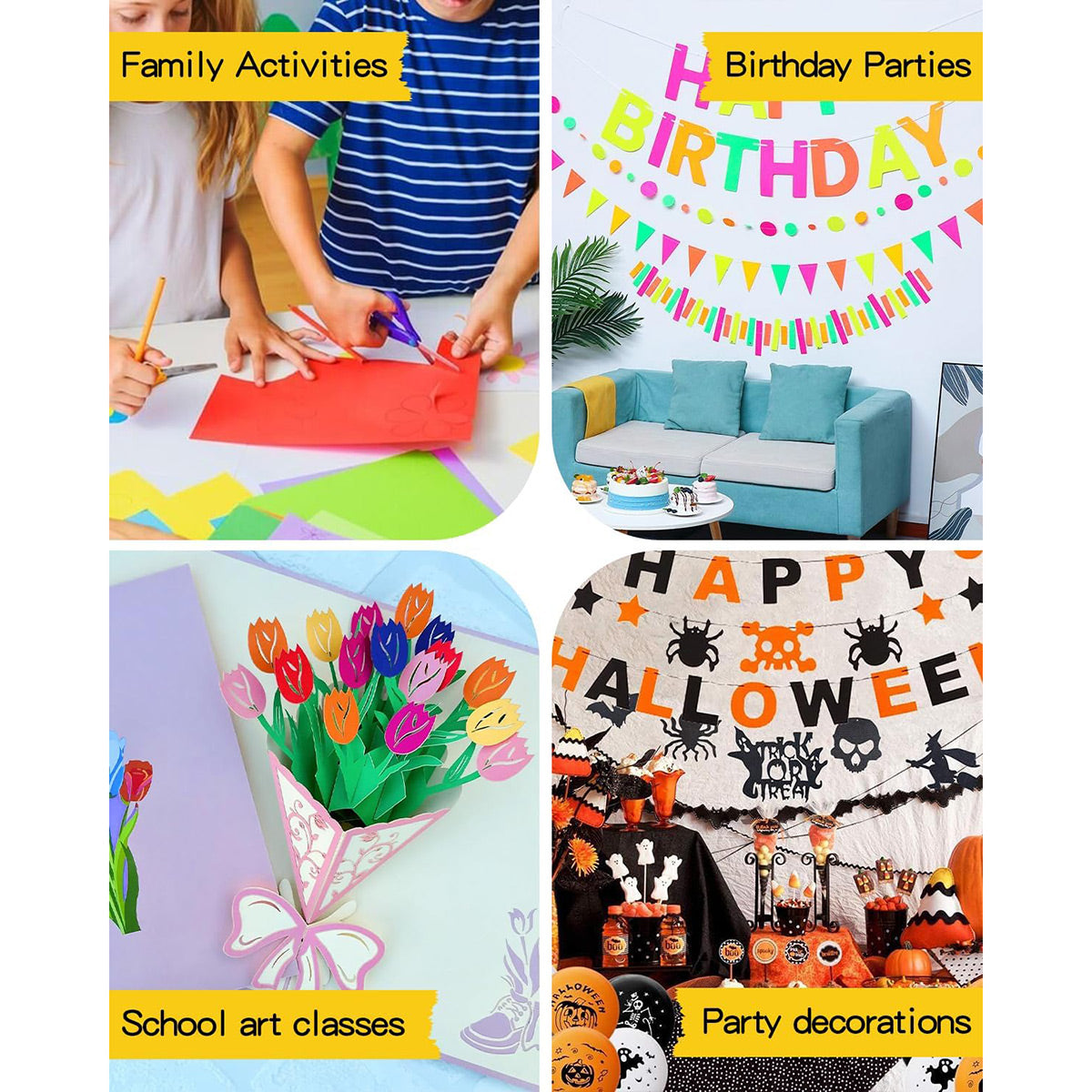 500 Sheets A4 Coloured Paper 80gsm for Crafts