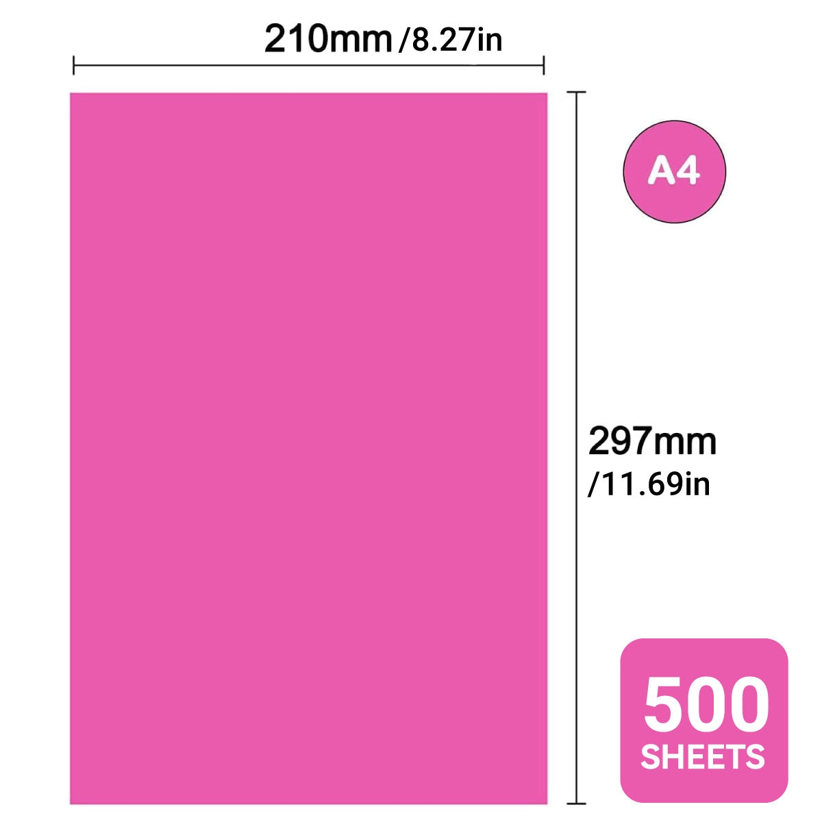 500 Sheets A4 Coloured Paper 80GSM Double-Sided
