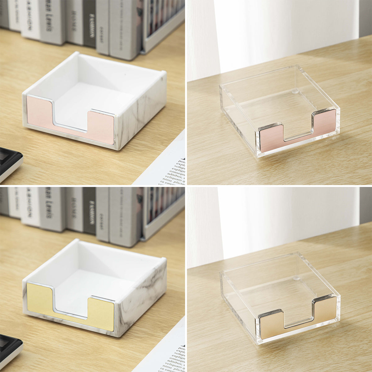 Large Desktop Sticky Note Box Organiser Acrylic Storage Holder