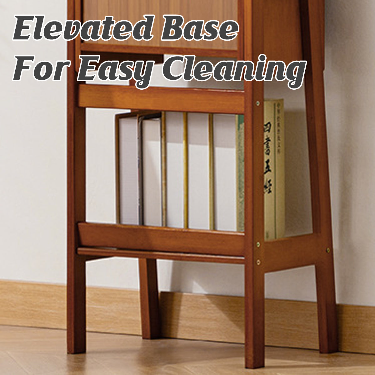 Simple Floor Standing Bookshelf Bamboo Storage Bookcase