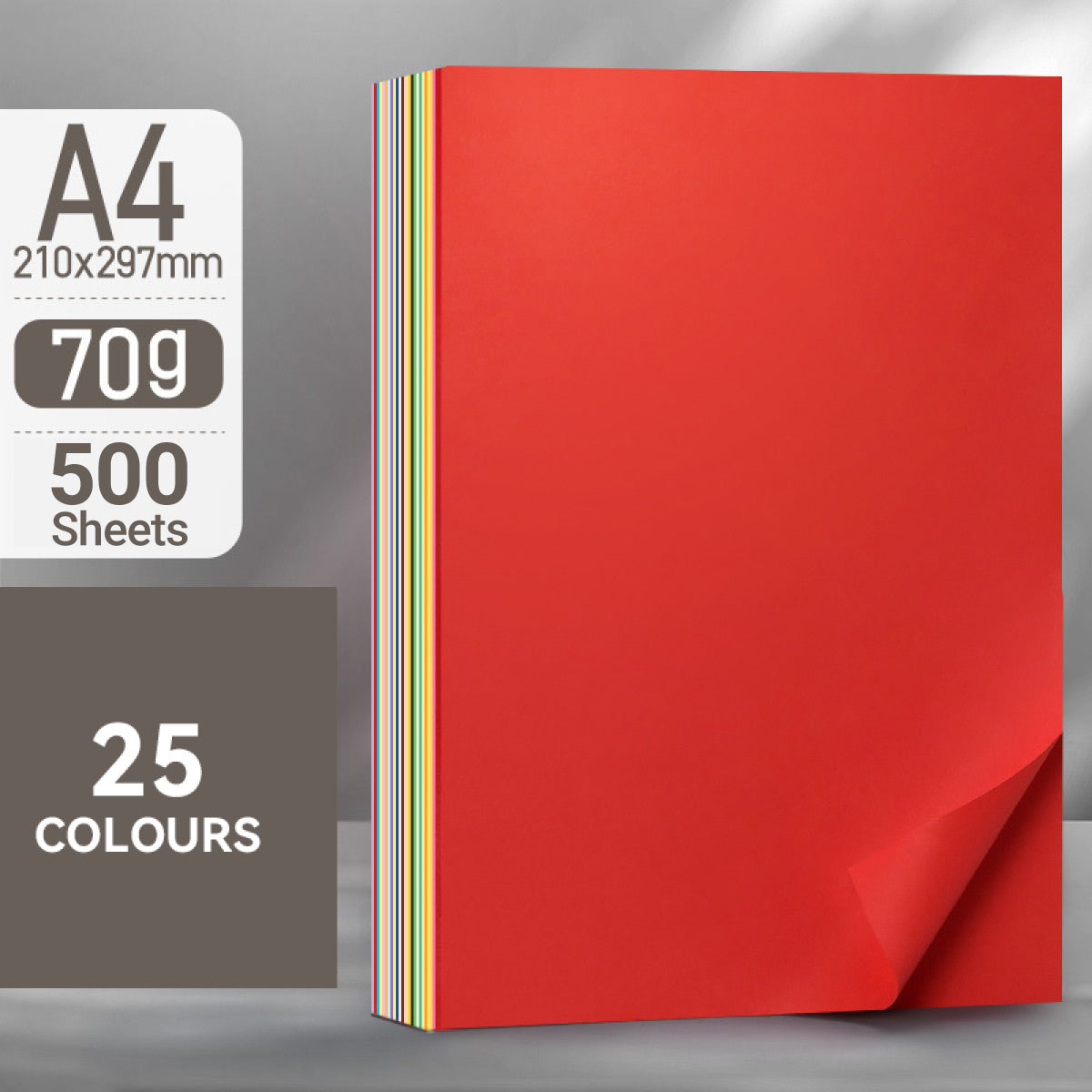 500 Sheets A4 Coloured Paper 80gsm for Crafts
