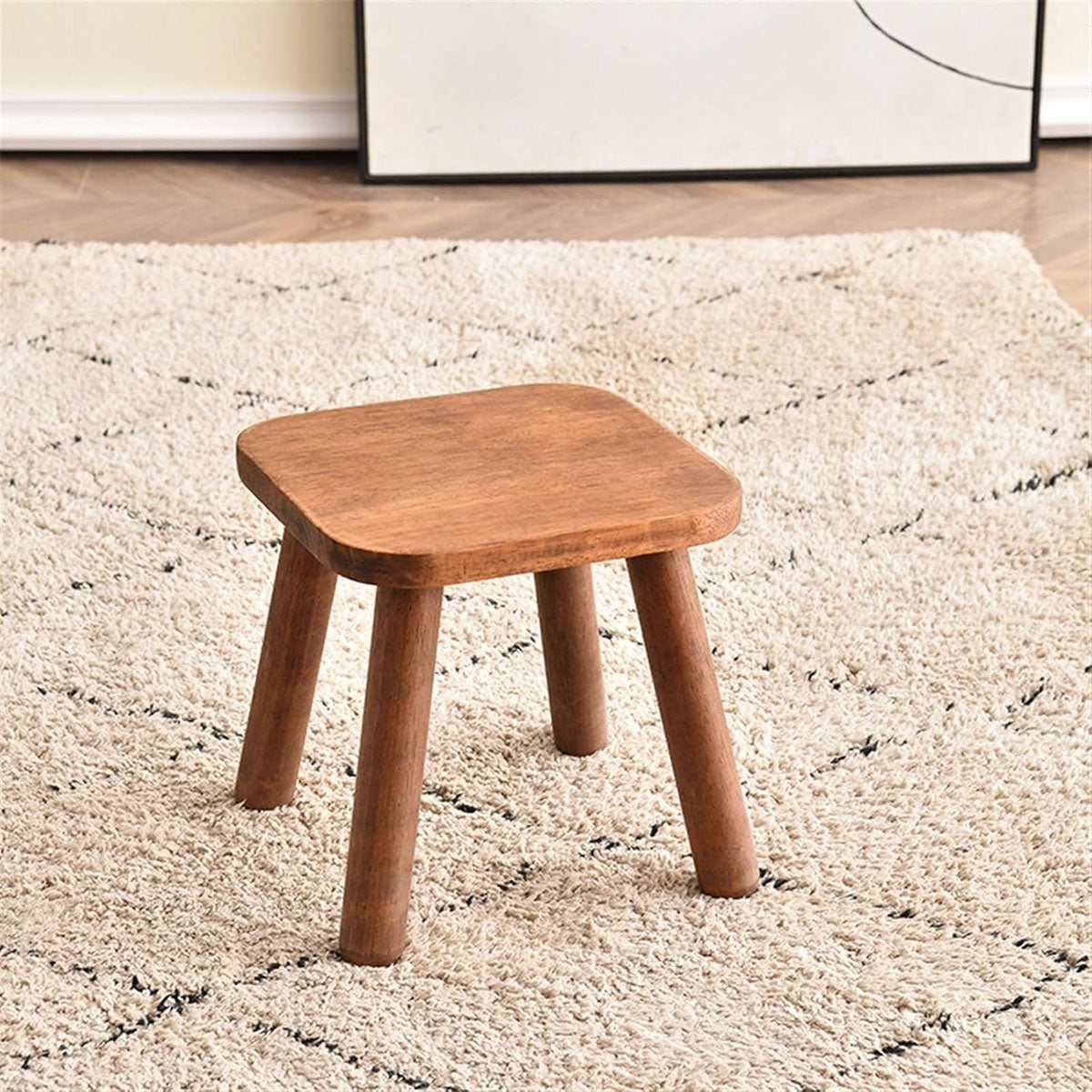 Solid Wood Short Stool for Kids Smooth Edges