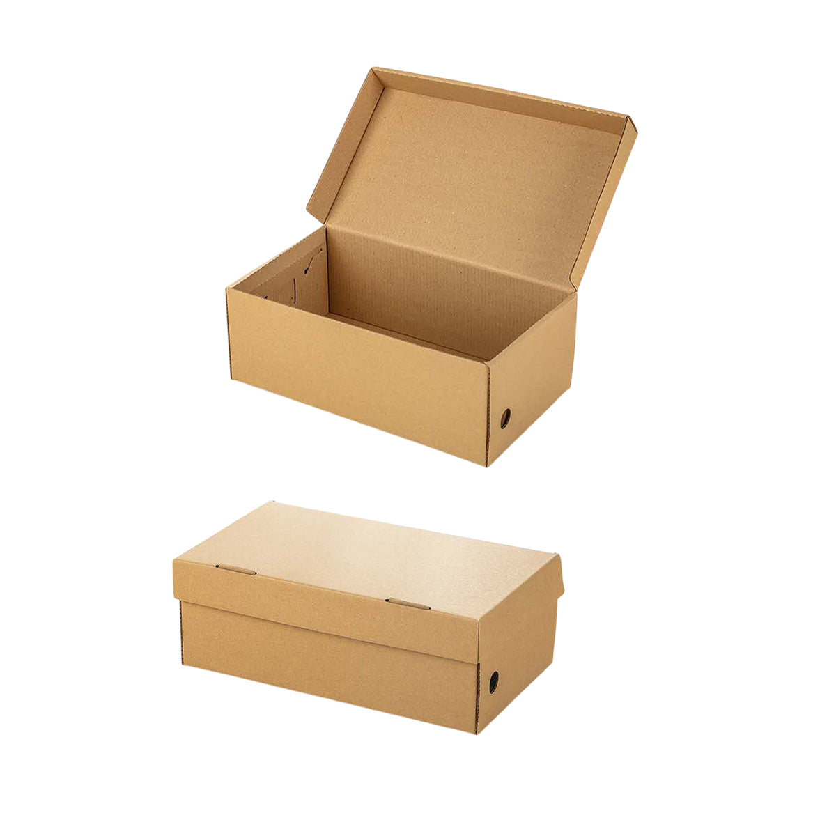 20pcs Kraft Paper Shoe Boxes Clamshell Organizer
