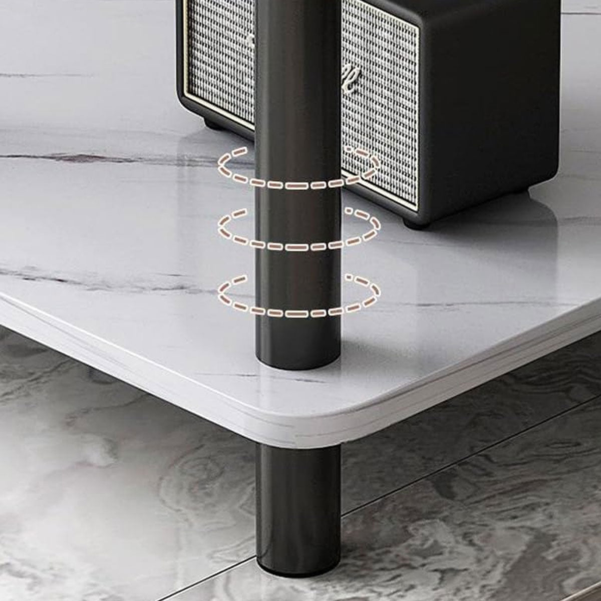 Office Break Room Coffee Table with Double Storage and Space-Saving Design