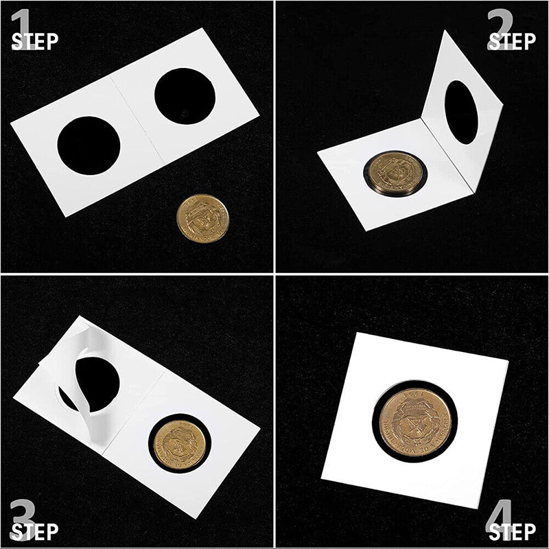 100 Pcs Cardboard Coin Holders 35mm for 50c 20c
