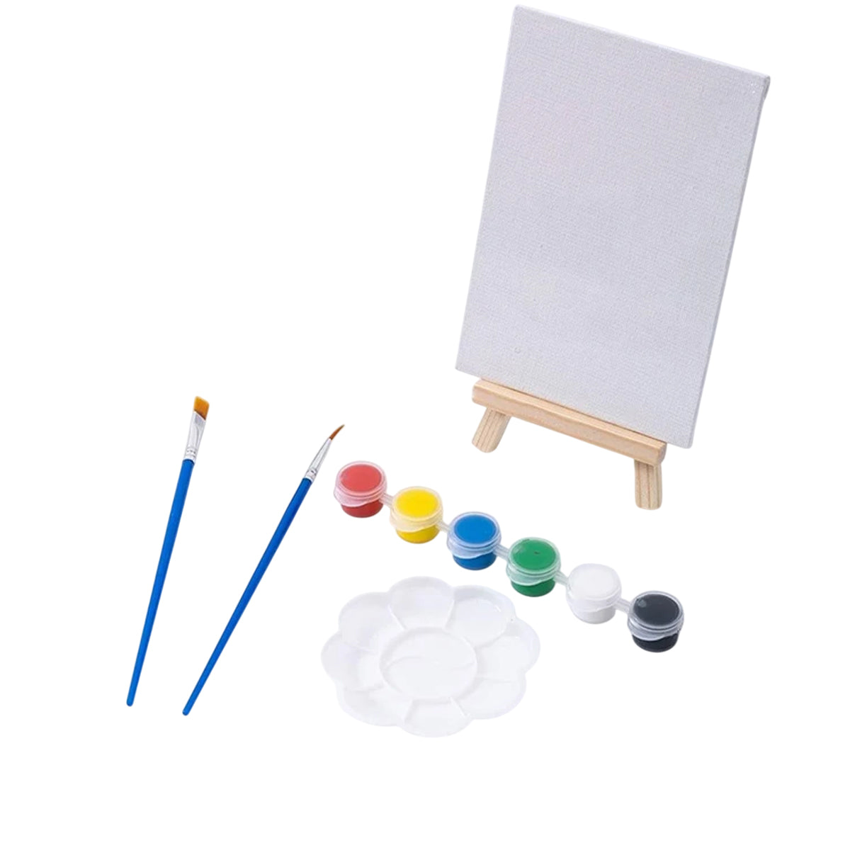 10 Sets Mini Easel DIY Art Kit with Canvas and Brushes