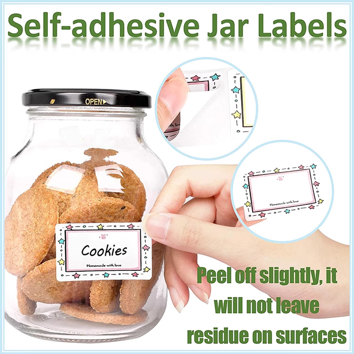 500PCS Name Label Stickers with Colour Border Roll