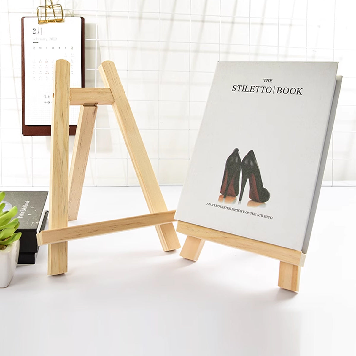 6 Pcs Tabletop Artist Easels A-Frame Pine Wood 28 x 20cm
