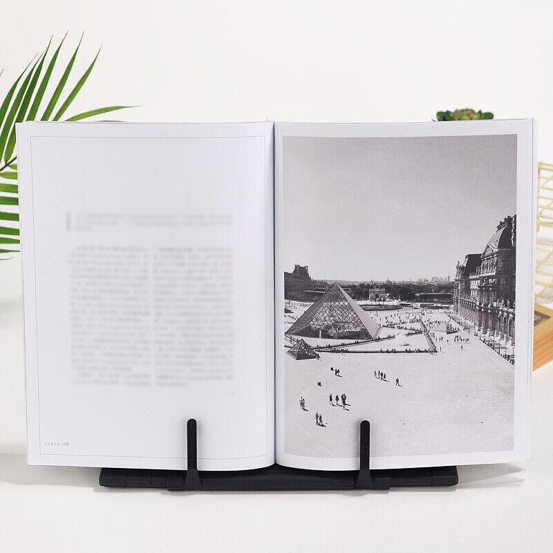 Portable Steel Book Stand with 7-Angle Tilt Fold-Flat Base