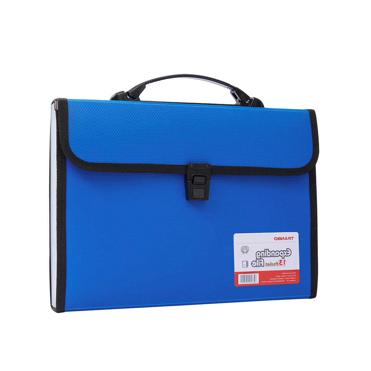 A4 Expanding File Folder 13 Pockets with Handle Blue PP