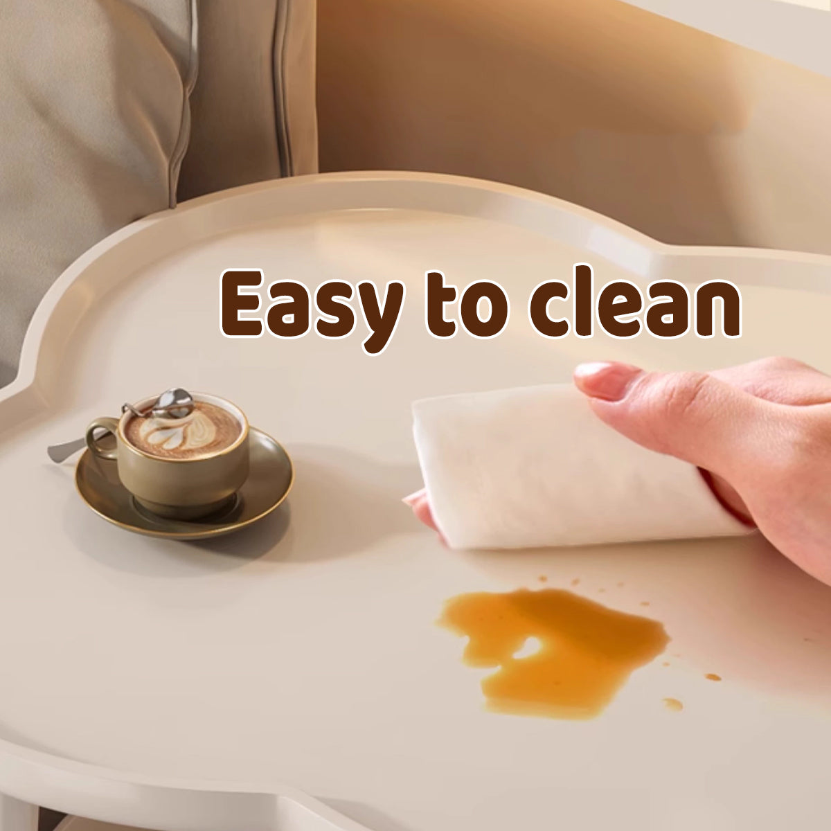 Double Layer Side Table Coffee Table with Clover Top for Break Room