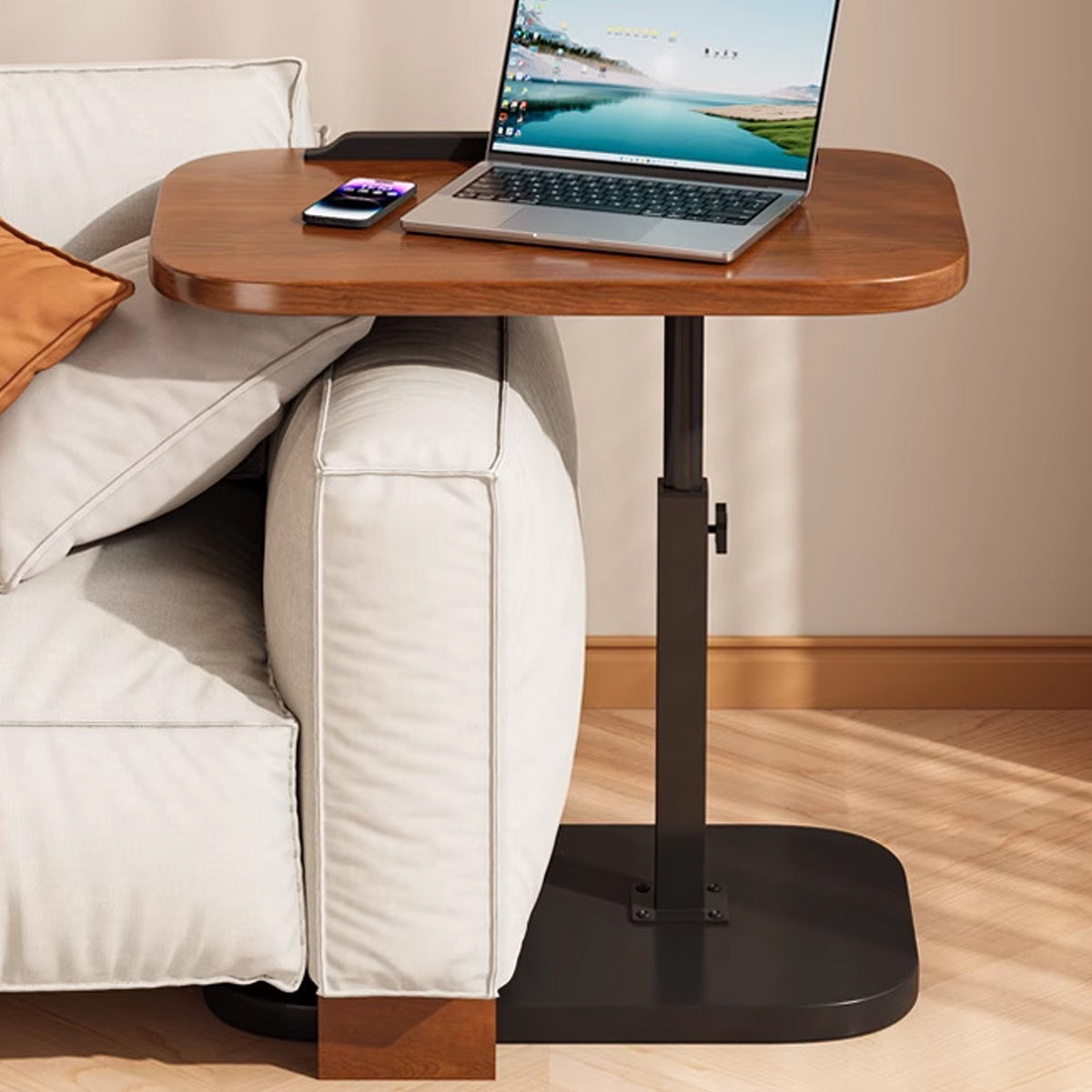 Adjustable Height Side Table Flip Top Guard Rail