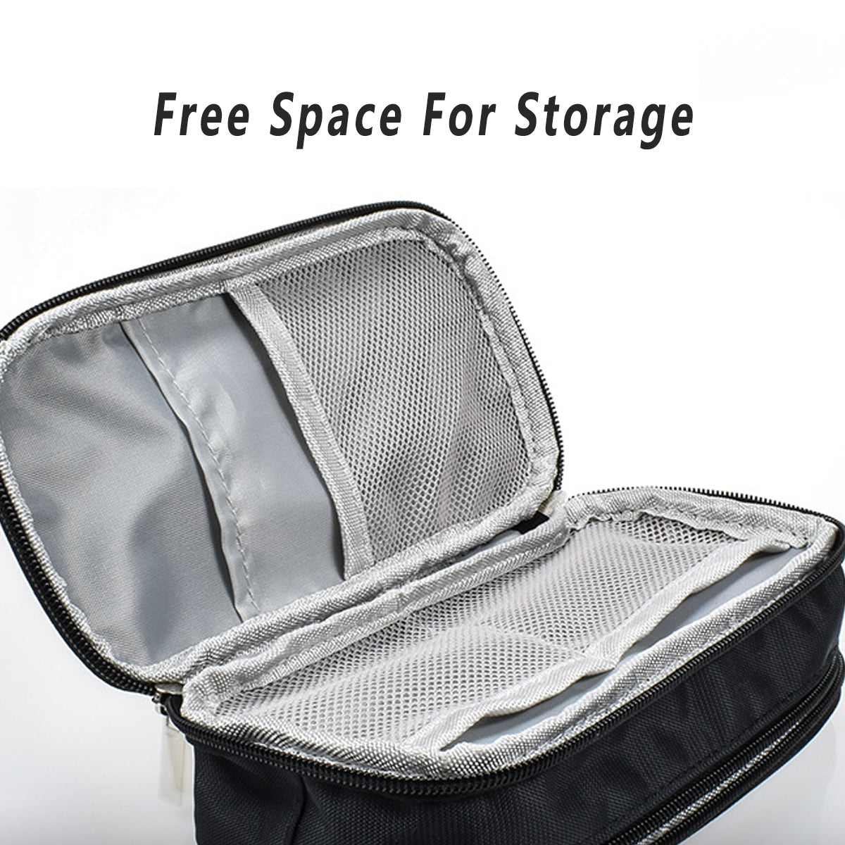 2 Pcs Large Capacity Pencil Case Waterproof 3 Layer Black Grey