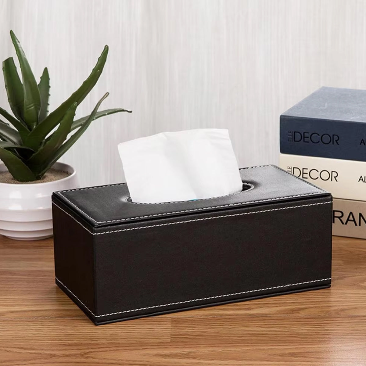 PU Leather Tissue Box Holder for Home Office