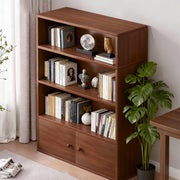 4-Tier Floor-Standing Bookshelf with Cabinet